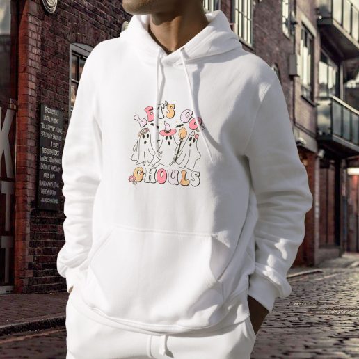 Aesthetic Hoodie Groovy Lets Go Ghouls Halloween Ghost