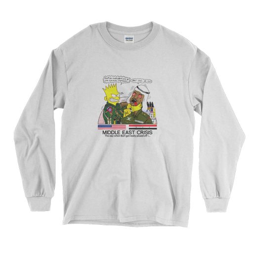Bart Middle East Crisis Simpsons Long Sleeve T Shirt