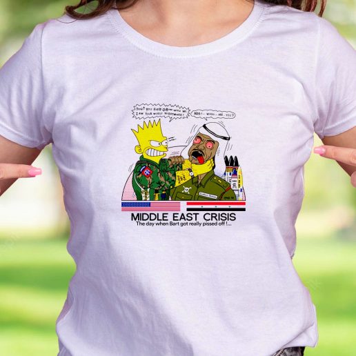 Cool T Shirt Bart Middle East Crisis Simpsons