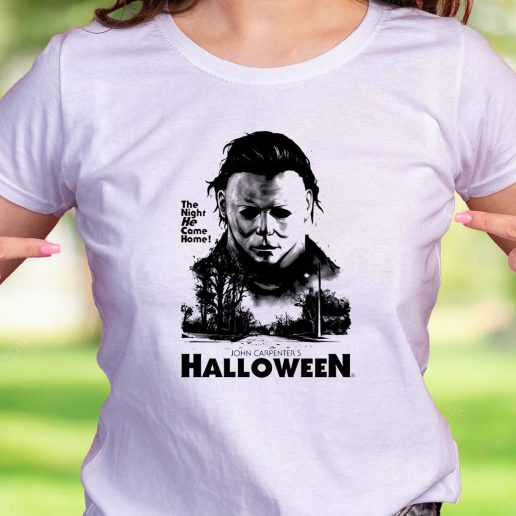 Cool T Shirt Halloween The Night He Come home Michael Myers