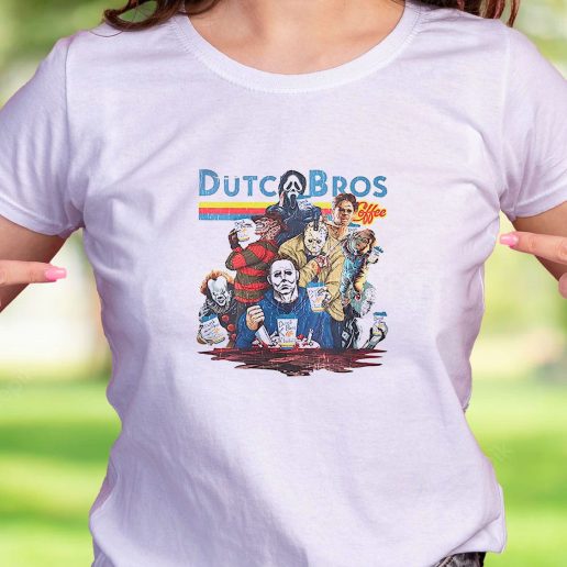 Cool T Shirt Horror Movies Characters at Dutch Bros Coffee