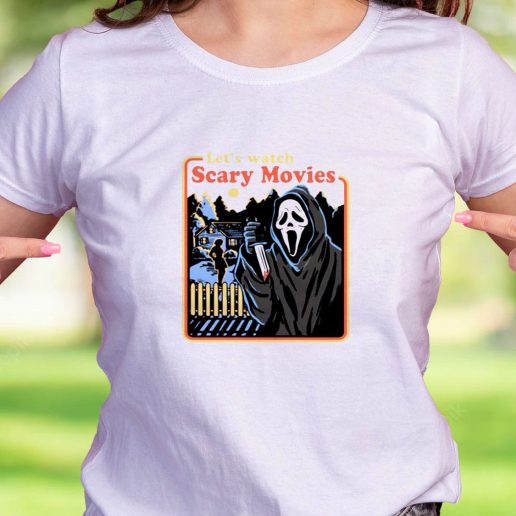 Cool T Shirt LetS Watch Scary Horror Movies