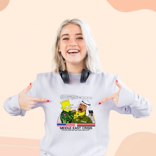 Cute Sweatshirt Bart Middle East Crisis Simpsons