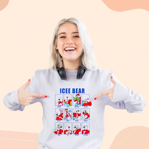 Cute Sweatshirt ICEE Bear Emotions Face