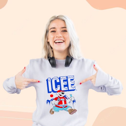 Cute Sweatshirt ICEE Bear Happy Hiking