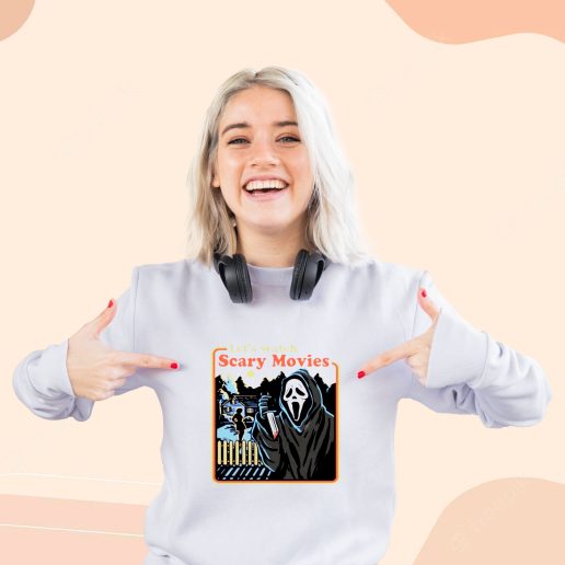 Cute Sweatshirt LetS Watch Scary Horror Movies