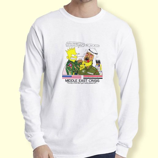 Graphic Long Sleeve T Shirt Bart Middle East Crisis Simpsons Long Sleeve T Shirt