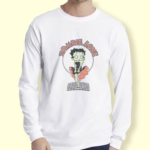 Graphic Long Sleeve T Shirt Breezy Zombie Love Betty Boop Long Sleeve T Shirt