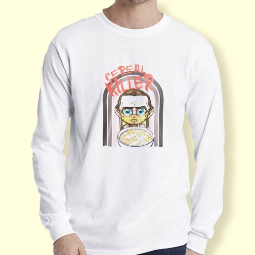 Graphic Long Sleeve T Shirt Cereal Killer Breakfast Halloween Long Sleeve T Shirt