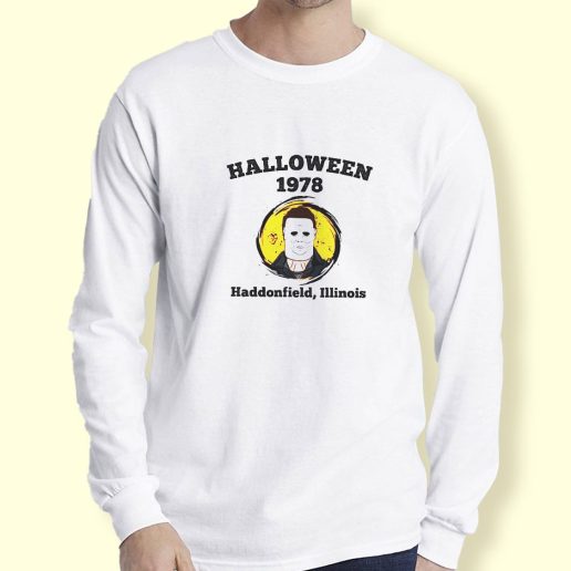 Graphic Long Sleeve T Shirt Halloween 1978 Haddonfield Illinois Long Sleeve T Shirt