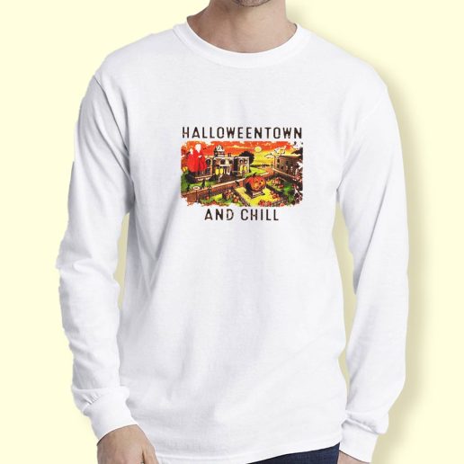 Graphic Long Sleeve T Shirt Halloweentown And Chill Long Sleeve T Shirt