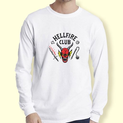Graphic Long Sleeve T Shirt Hellfire Club Stranger Things Long Sleeve T Shirt