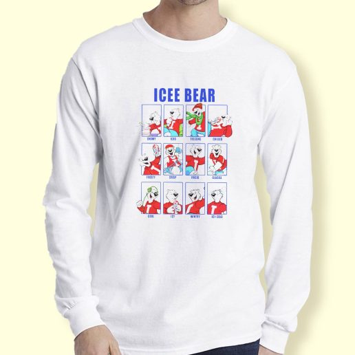 Graphic Long Sleeve T Shirt ICEE Bear Emotions Face Long Sleeve T Shirt