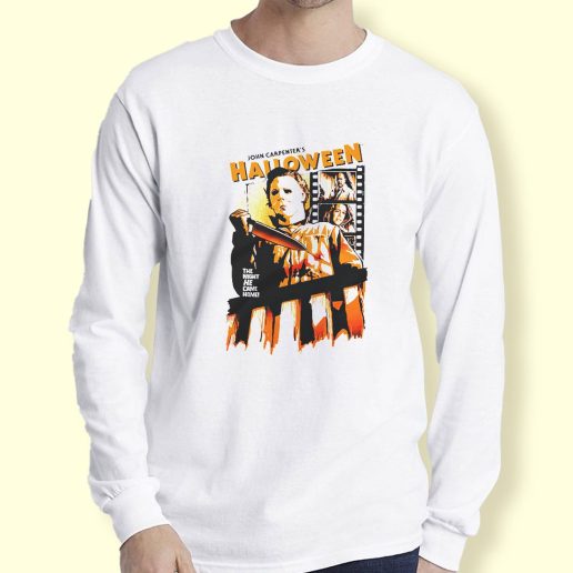 Graphic Long Sleeve T Shirt Michael Myers Halloween He Came Home Clip Long Sleeve T Shirt