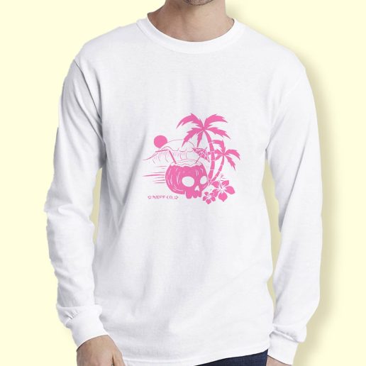 Graphic Long Sleeve T Shirt NEFF Coconut Skull Vacation Long Sleeve T Shirt