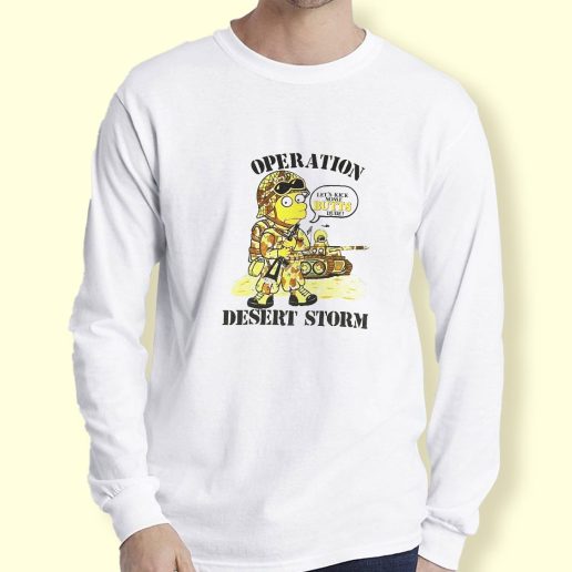 Graphic Long Sleeve T Shirt Simpsons Bart Operation Desert Storm Long Sleeve T Shirt