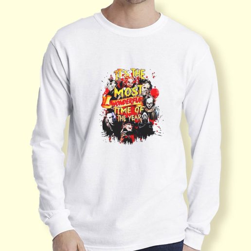 Graphic Long Sleeve T Shirt The Most Wonderful Time of The Year Halloween Horror Long Sleeve T Shirt