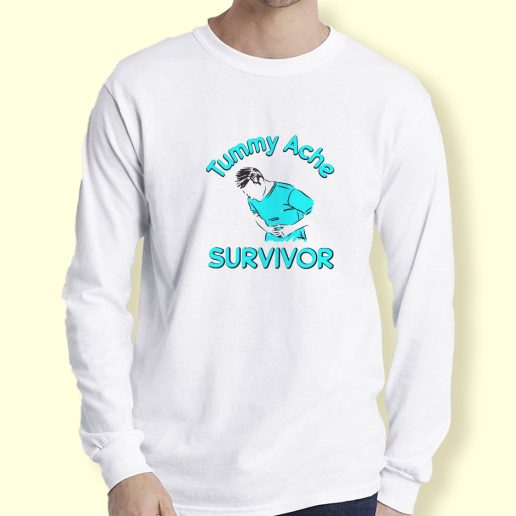 Graphic Long Sleeve T Shirt Tummy Ache Survivor Stomachache Long Sleeve T Shirt