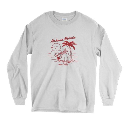 Hakuna Matata Timon and Pumba Beach Vacay Long Sleeve T Shirt
