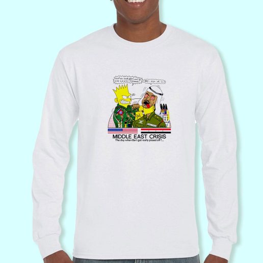 Long Sleeve T Shirt Design Bart Middle East Crisis Simpsons