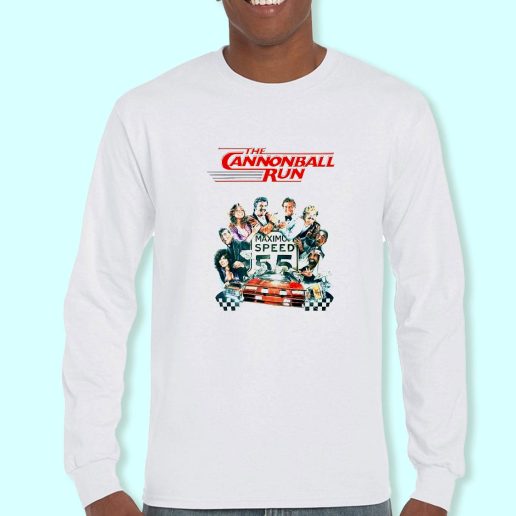 Long Sleeve T Shirt Design Cannonball Run Movie Poster Retro Nostalgic