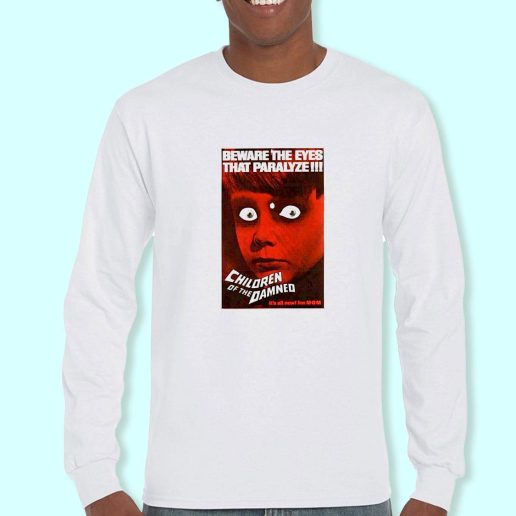 Long Sleeve T Shirt Design Children of The Damned Retro Horror