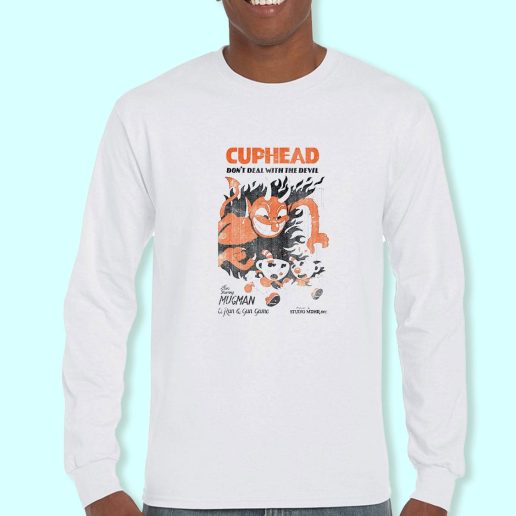 Long Sleeve T Shirt Design Cuphead Retro Devil Deal