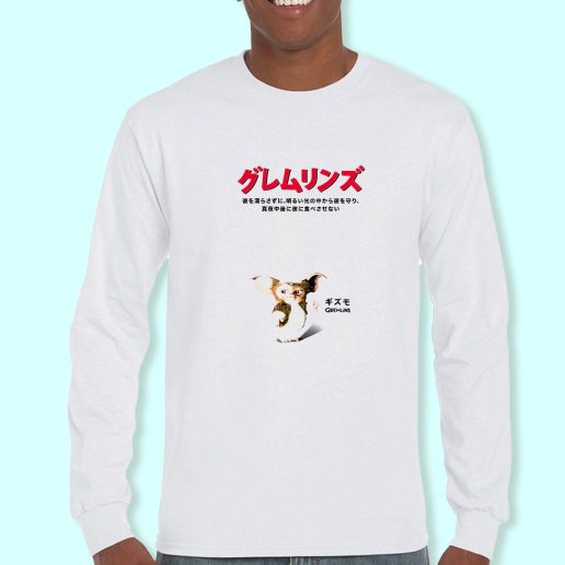 Long Sleeve T Shirt Design Gremlins Japan Poster Japanese 1984