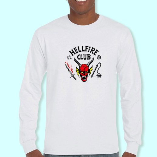 Long Sleeve T Shirt Design Hellfire Club Stranger Things