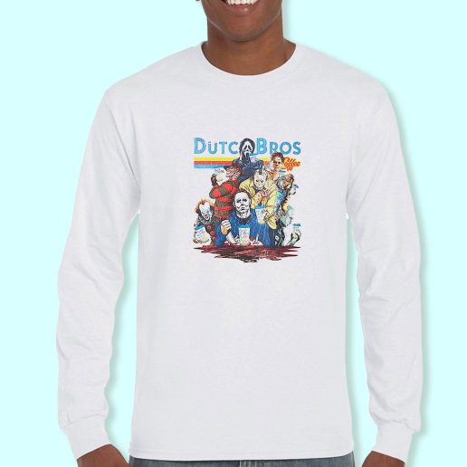 Long Sleeve T Shirt Design Horror Movies Characters at Dutch Bros Coffee