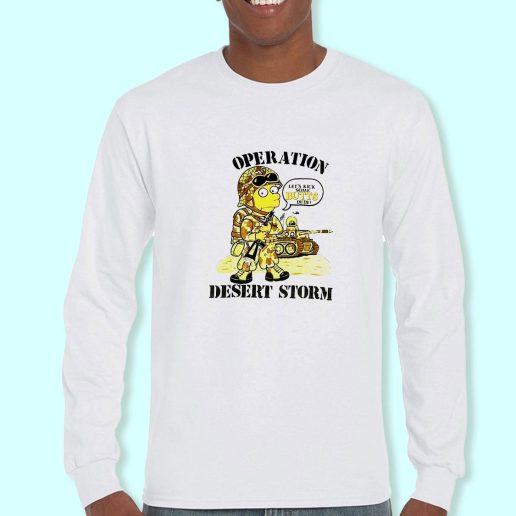 Long Sleeve T Shirt Design Simpsons Bart Operation Desert Storm