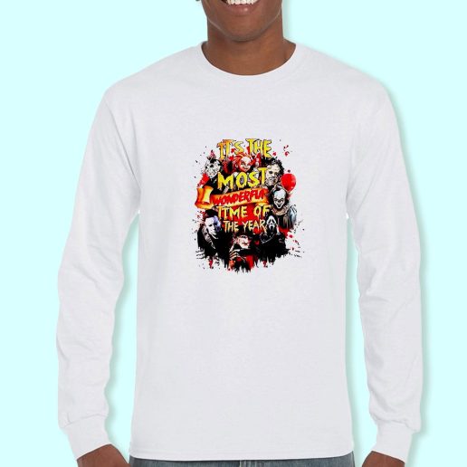 Long Sleeve T Shirt Design The Most Wonderful Time of The Year Halloween Horror