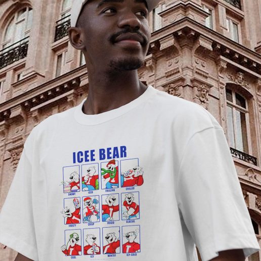 Vintage T Shirt ICEE Bear Emotions Face