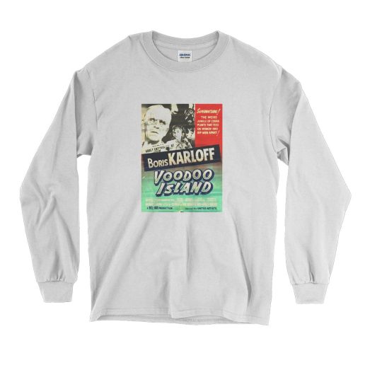 Voodoo Island Retro Horror Movie Long Sleeve T Shirt