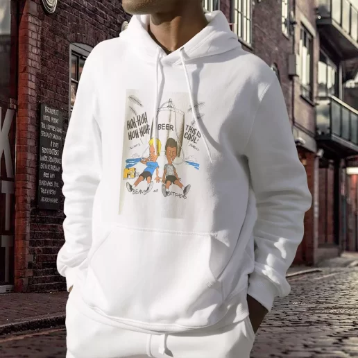 Aesthetic Hoodie Beavis and Butt Head Drinking Beer