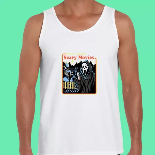 Beach Tank Top LetS Watch Scary Horror Movies