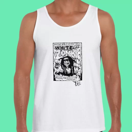 Beach Tank Top White Zombie Dead Is Better