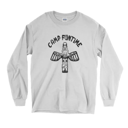 Camp Funtime Totem Pole Retro Thanksgiving Long Sleeve T Shirt