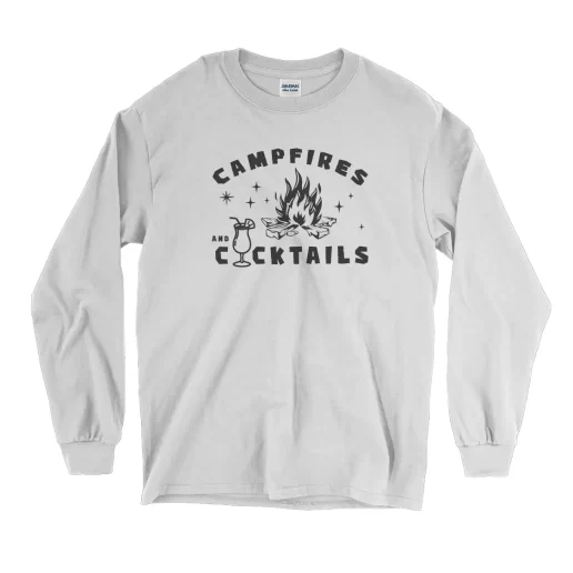 Campfire And Cocktails Thanksgiving Long Sleeve T Shirt