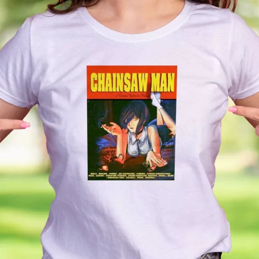 Cool T Shirt Chainsaw Man Pulp Fiction