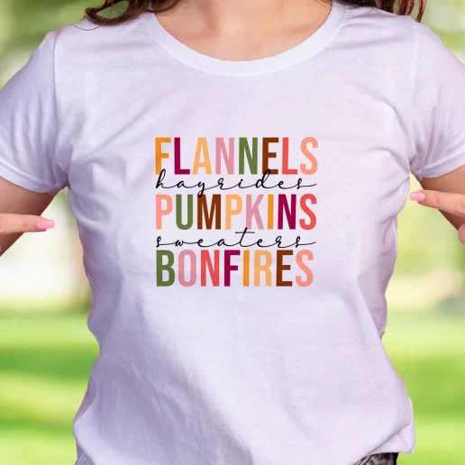 Cool T Shirt Flannels Hayrides Pumpkins Bonfires