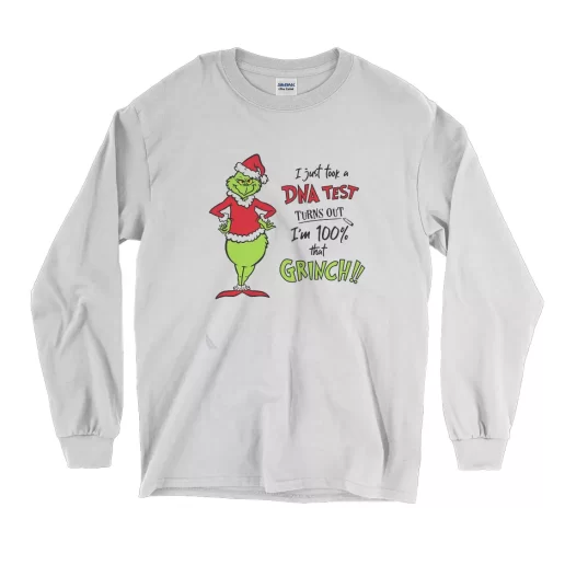 DNA Test Im 100 Percent Grinch Thanksgiving Long Sleeve T Shirt