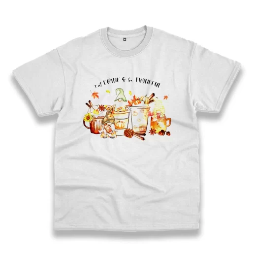 Eat Drink and be Thankful Gnomes Thanksgiving Vintage T Shirt