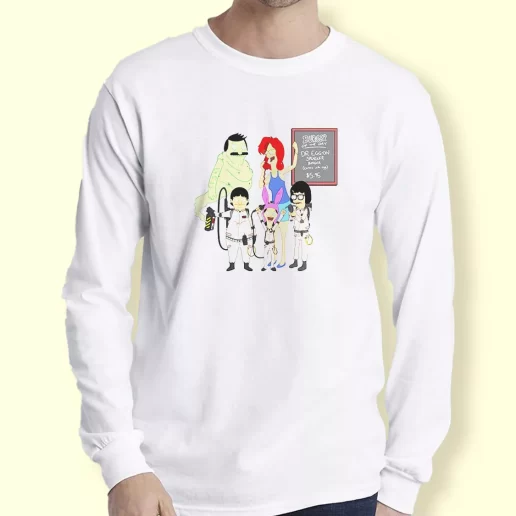 Graphic Long Sleeve T Shirt Bobs Burgers Family Ghost Hunter