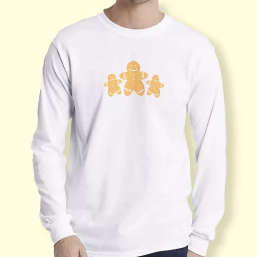 Graphic Long Sleeve T Shirt Christmas Gingerbread