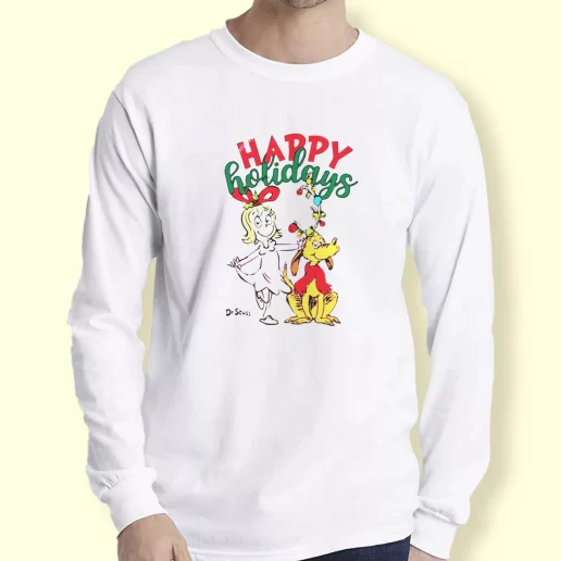 Graphic Long Sleeve T Shirt Cindy Lou Happy Holidays