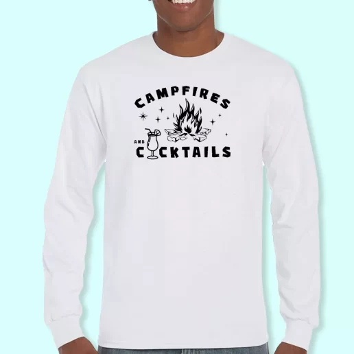 Long Sleeve T Shirt Design Campfire And Cocktails