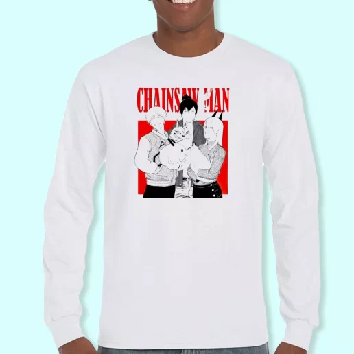 Long Sleeve T Shirt Design Chainsaw Man Devil Hunters