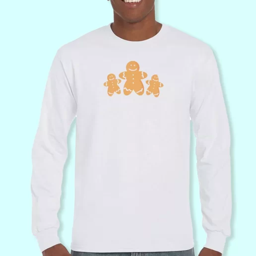 Long Sleeve T Shirt Design Christmas Gingerbread