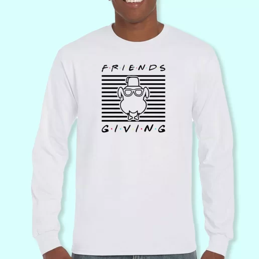 Long Sleeve T Shirt Design Friends Giving Turkey Head